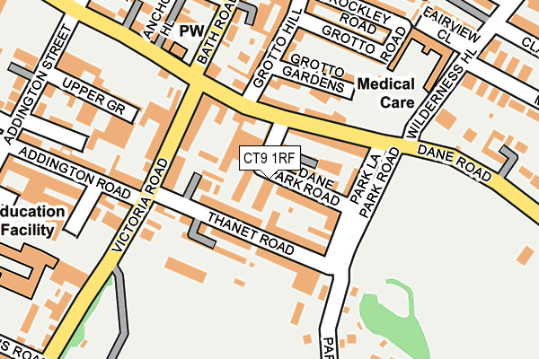 CT9 1RF map - OS OpenMap – Local (Ordnance Survey)