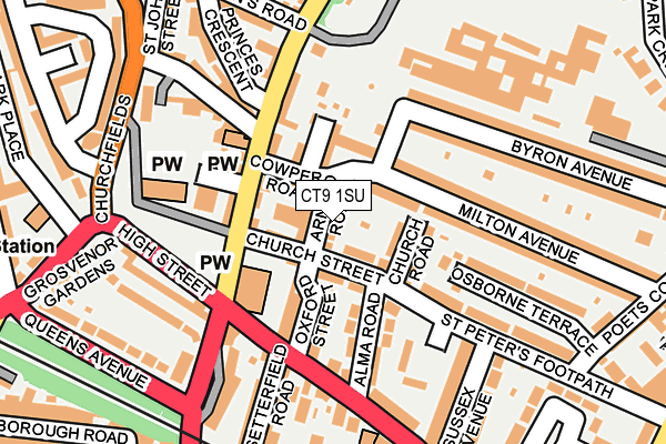 CT9 1SU map - OS OpenMap – Local (Ordnance Survey)