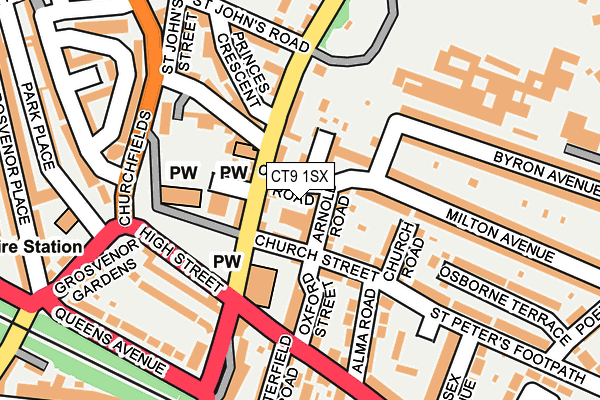 CT9 1SX map - OS OpenMap – Local (Ordnance Survey)
