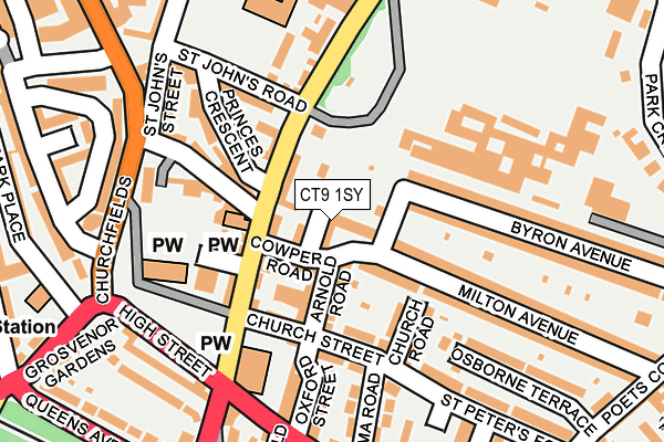 CT9 1SY map - OS OpenMap – Local (Ordnance Survey)