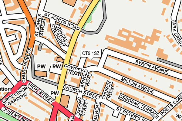 CT9 1SZ map - OS OpenMap – Local (Ordnance Survey)