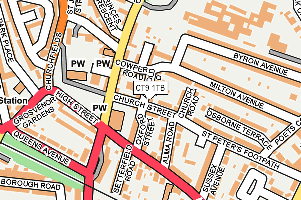 CT9 1TB map - OS OpenMap – Local (Ordnance Survey)