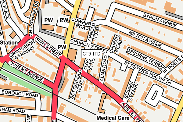 CT9 1TD map - OS OpenMap – Local (Ordnance Survey)