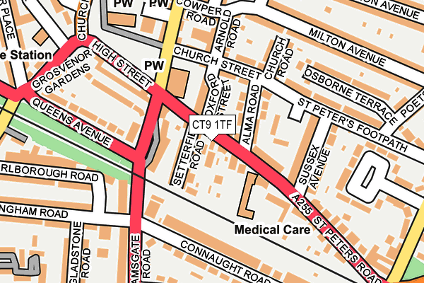 CT9 1TF map - OS OpenMap – Local (Ordnance Survey)