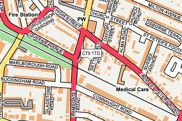 CT9 1TG map - OS OpenMap – Local (Ordnance Survey)