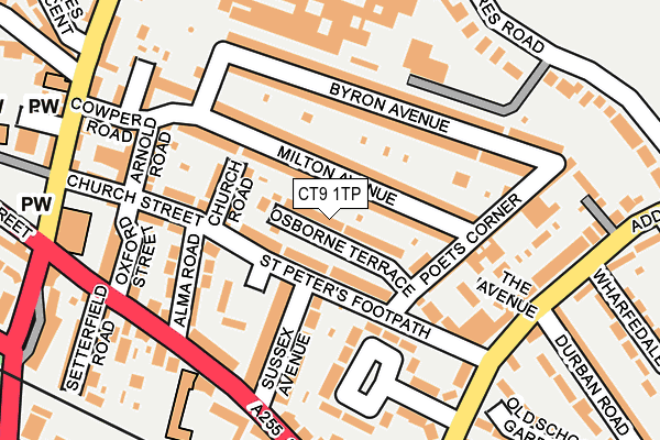 CT9 1TP map - OS OpenMap – Local (Ordnance Survey)