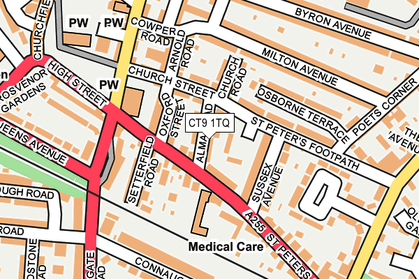 CT9 1TQ map - OS OpenMap – Local (Ordnance Survey)