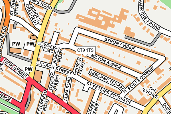 CT9 1TS map - OS OpenMap – Local (Ordnance Survey)