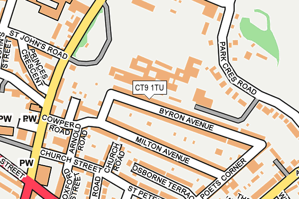 CT9 1TU map - OS OpenMap – Local (Ordnance Survey)