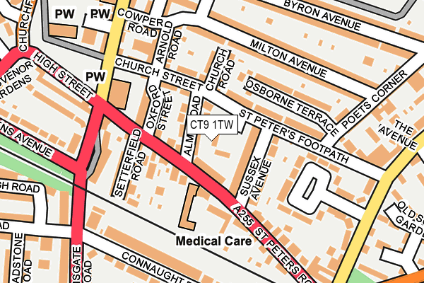 CT9 1TW map - OS OpenMap – Local (Ordnance Survey)