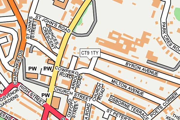 CT9 1TY map - OS OpenMap – Local (Ordnance Survey)