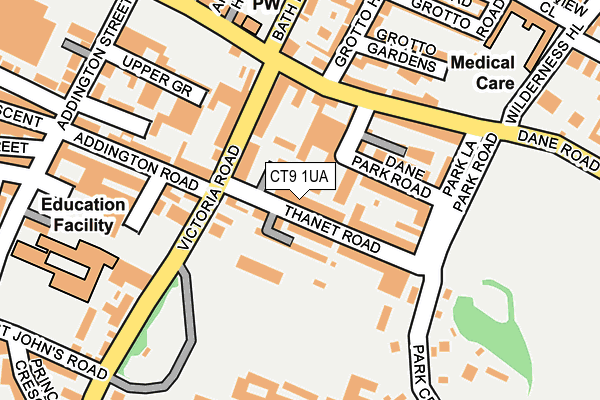 CT9 1UA map - OS OpenMap – Local (Ordnance Survey)