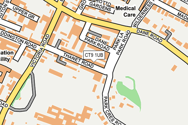 CT9 1UB map - OS OpenMap – Local (Ordnance Survey)