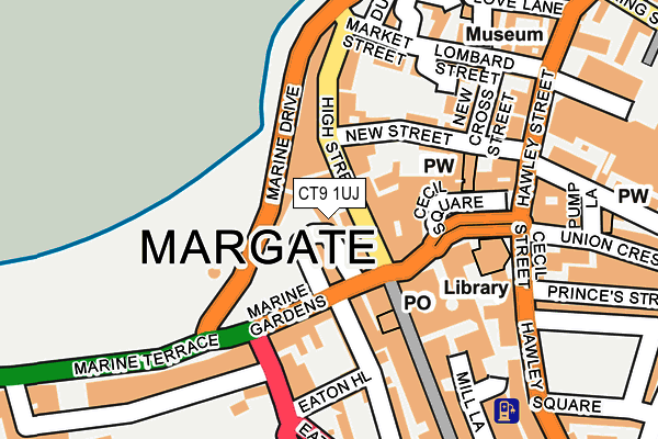 Map of 10 ALBERT TERRACE MARGATE LTD. at local scale