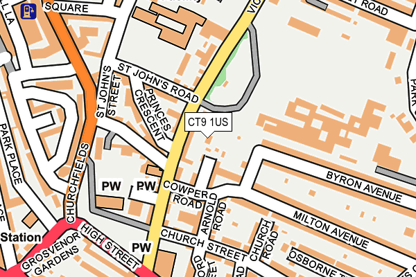 CT9 1US map - OS OpenMap – Local (Ordnance Survey)