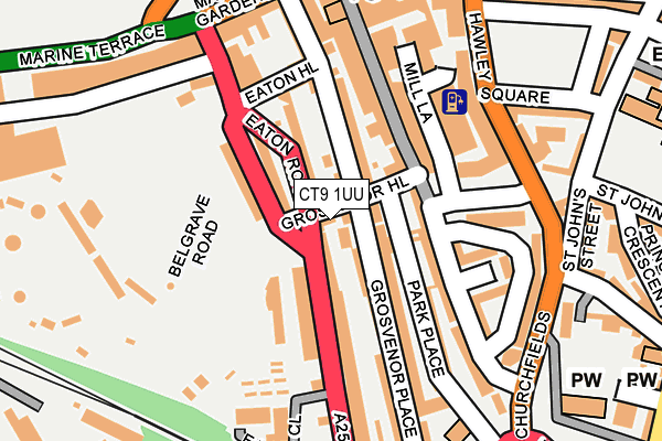 CT9 1UU map - OS OpenMap – Local (Ordnance Survey)