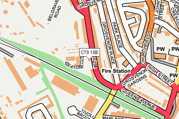 CT9 1XB map - OS OpenMap – Local (Ordnance Survey)