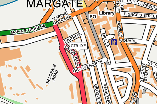 CT9 1XE map - OS OpenMap – Local (Ordnance Survey)