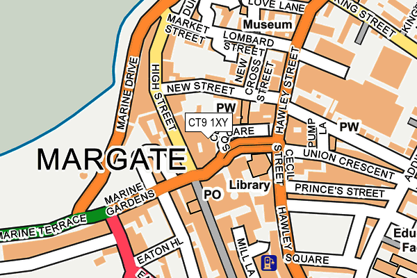 CT9 1XY map - OS OpenMap – Local (Ordnance Survey)