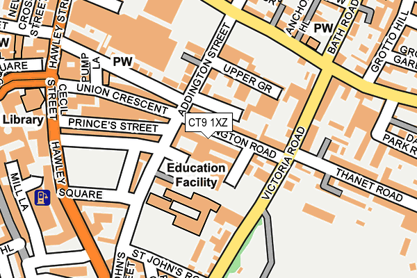 CT9 1XZ map - OS OpenMap – Local (Ordnance Survey)