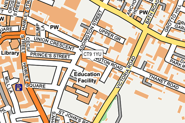 CT9 1YU map - OS OpenMap – Local (Ordnance Survey)