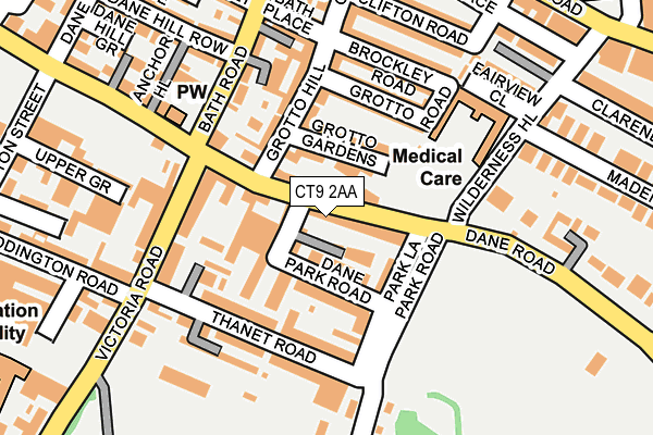 CT9 2AA map - OS OpenMap – Local (Ordnance Survey)