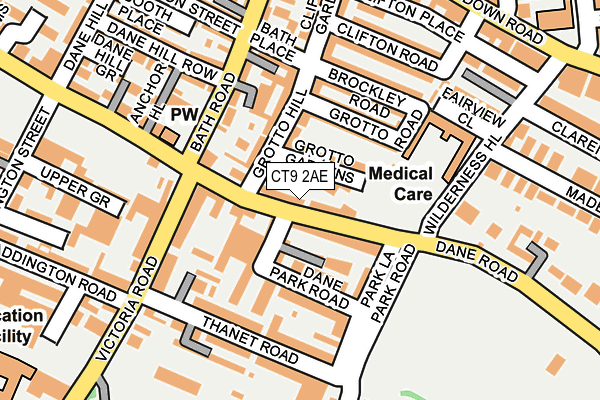 CT9 2AE map - OS OpenMap – Local (Ordnance Survey)