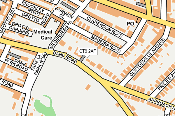 CT9 2AF map - OS OpenMap – Local (Ordnance Survey)