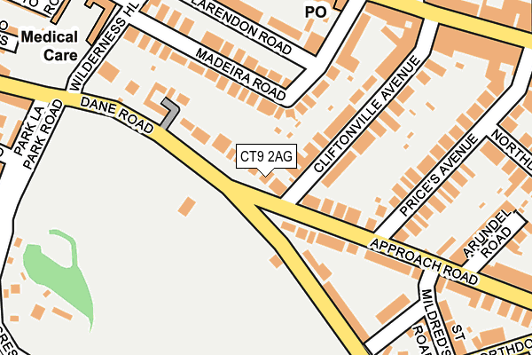 CT9 2AG map - OS OpenMap – Local (Ordnance Survey)