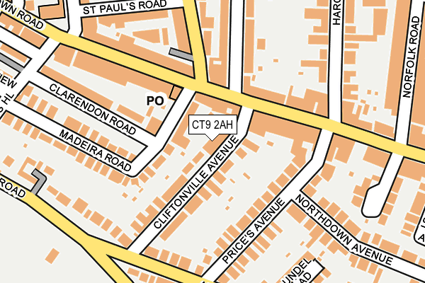 CT9 2AH map - OS OpenMap – Local (Ordnance Survey)
