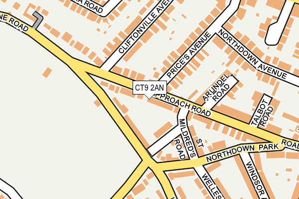 CT9 2AN map - OS OpenMap – Local (Ordnance Survey)