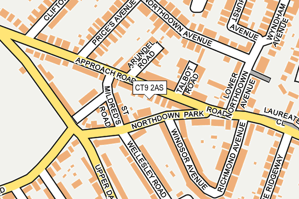 CT9 2AS map - OS OpenMap – Local (Ordnance Survey)