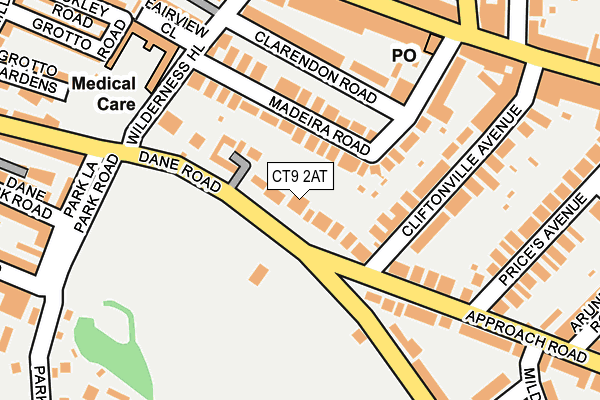 CT9 2AT map - OS OpenMap – Local (Ordnance Survey)