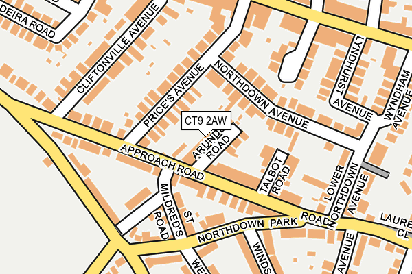 CT9 2AW map - OS OpenMap – Local (Ordnance Survey)