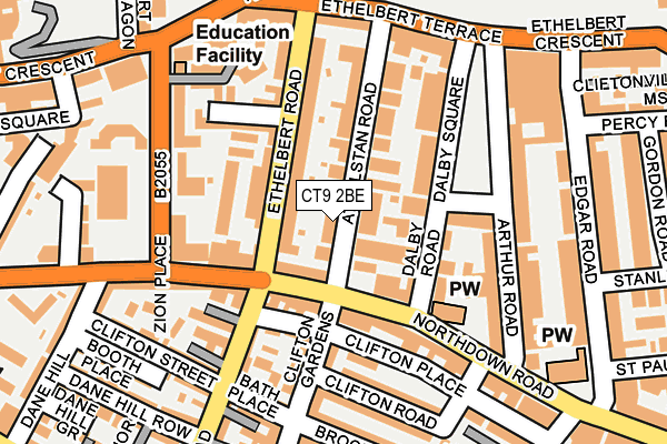 CT9 2BE map - OS OpenMap – Local (Ordnance Survey)