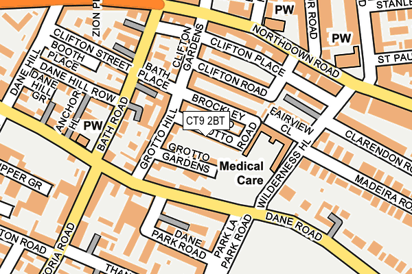 CT9 2BT map - OS OpenMap – Local (Ordnance Survey)