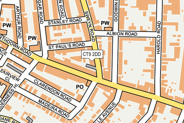 CT9 2DD map - OS OpenMap – Local (Ordnance Survey)