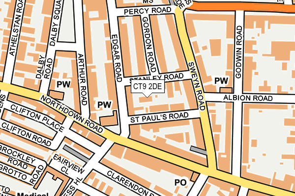 CT9 2DE map - OS OpenMap – Local (Ordnance Survey)