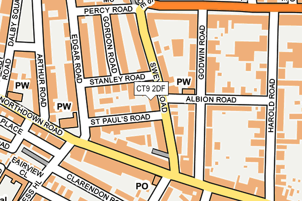 CT9 2DF map - OS OpenMap – Local (Ordnance Survey)