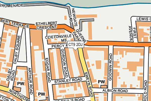 CT9 2DJ map - OS OpenMap – Local (Ordnance Survey)