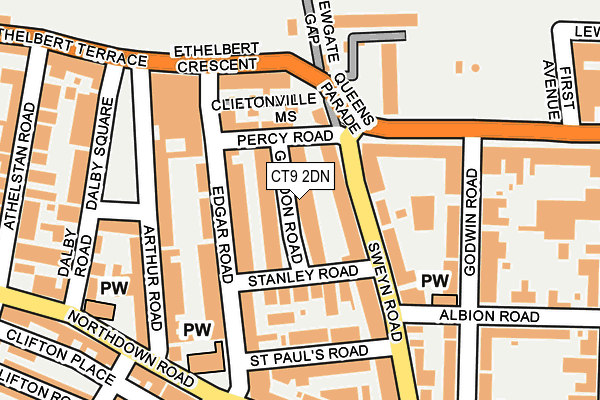 CT9 2DN map - OS OpenMap – Local (Ordnance Survey)