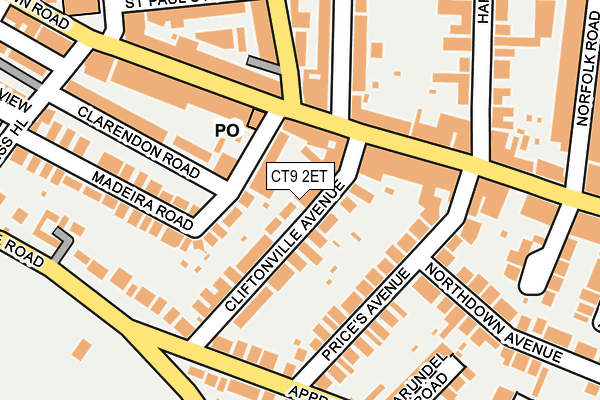 CT9 2ET map - OS OpenMap – Local (Ordnance Survey)