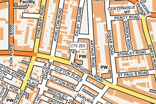 CT9 2EX map - OS OpenMap – Local (Ordnance Survey)