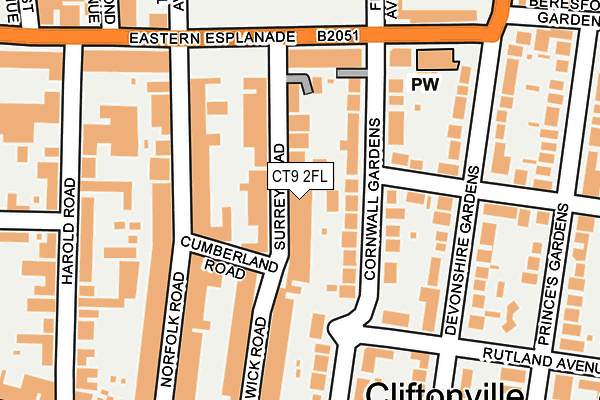 CT9 2FL map - OS OpenMap – Local (Ordnance Survey)