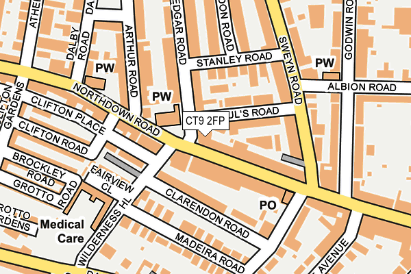 CT9 2FP map - OS OpenMap – Local (Ordnance Survey)