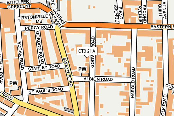 CT9 2HA map - OS OpenMap – Local (Ordnance Survey)