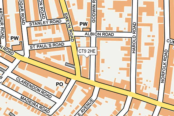 CT9 2HE map - OS OpenMap – Local (Ordnance Survey)