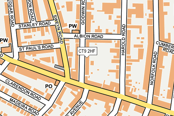 CT9 2HF map - OS OpenMap – Local (Ordnance Survey)