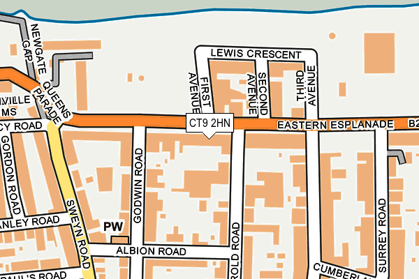 CT9 2HN map - OS OpenMap – Local (Ordnance Survey)