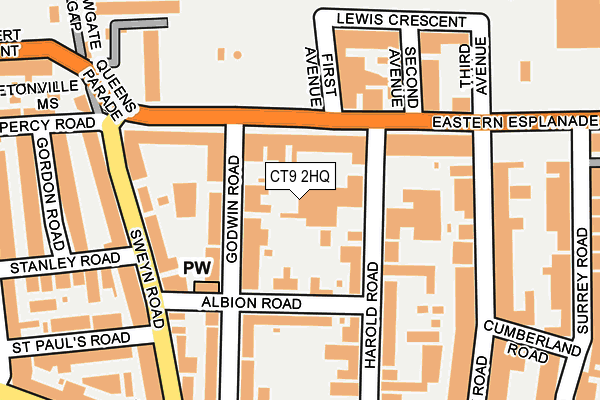 CT9 2HQ map - OS OpenMap – Local (Ordnance Survey)